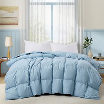 Unikome Lightweight White Goose Down Feather Fiber Comforter Soft, Breathable & Noiseless Duvet