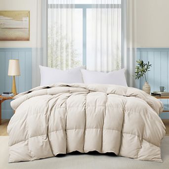 Unikome Lightweight White Goose Down Feather Fiber Comforter Soft, Breathable & Noiseless Duvet