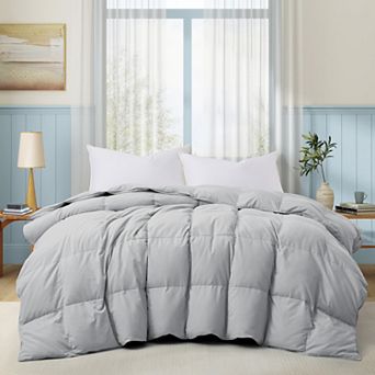 Unikome Lightweight White Goose Down Feather Fiber Comforter Soft, Breathable & Noiseless Duvet