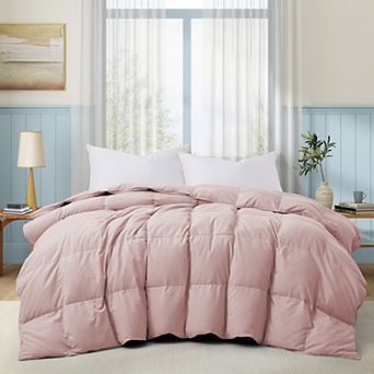 Unikome Lightweight White Goose Down Feather Fiber Comforter Soft, Breathable & Noiseless Duvet