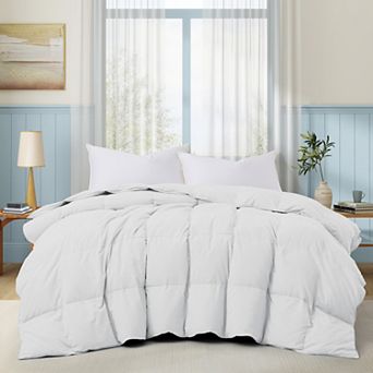 Unikome Lightweight White Goose Down Feather Fiber Comforter Soft, Breathable & Noiseless Duvet