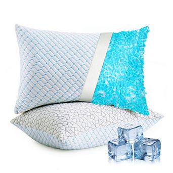 Unikome Cooling Bed Pillows for Sleeping 2 Pack Shredded Memory Foam Pillows Adjustable Cool Pillow