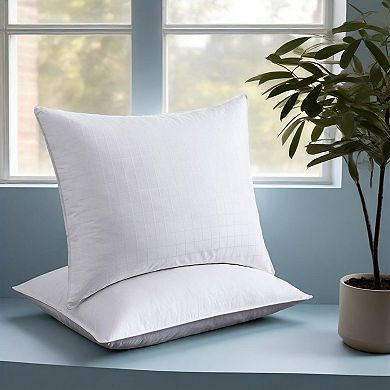Unikome 75% White Down Pillow Set of 2, 4 Layer Construction Design Bed Pillow