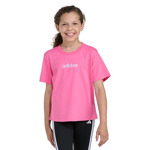 Детская футболка adidas Boxy с вышивкой, оверсайз