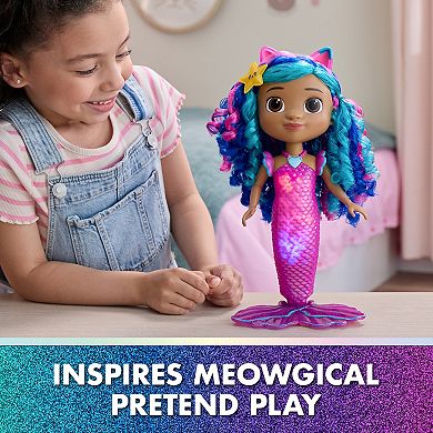 Gabby's Dollhouse Sing & Shine Mermaid Gabby Waterproof Doll with Lights & Sounds
