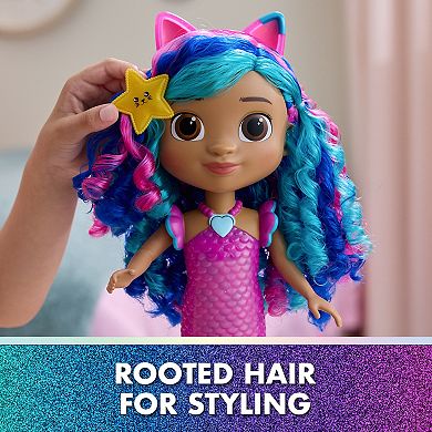 Gabby's Dollhouse Sing & Shine Mermaid Gabby Waterproof Doll with Lights & Sounds