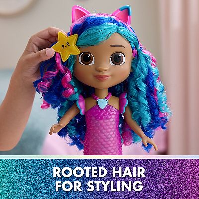 Gabby's Dollhouse Sing & Shine Mermaid Gabby Waterproof Doll with