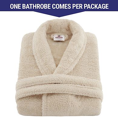 Men's American Soft Linen Fleece Long Sleeve Lightweight Bathrobe