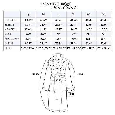 Men's American Soft Linen Fleece Long Sleeve Lightweight Bathrobe