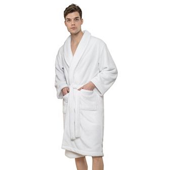 Men's American Soft Linen Fleece Long Sleeve Lightweight Bathrobe