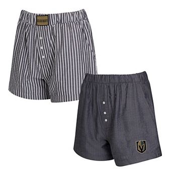 Women's Concepts Sport Gray Vegas Golden Knights Two-Pack Boxer Shorts Set