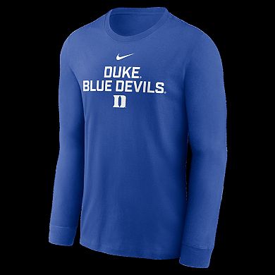 Men's Nike Royal Duke Blue Devils 2025 Sideline Dri-FIT Long Sleeve T-Shirt