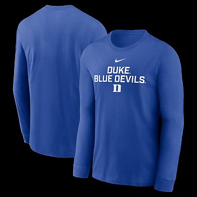 Men's Nike Royal Duke Blue Devils 2025 Sideline Dri-FIT Long Sleeve T-Shirt