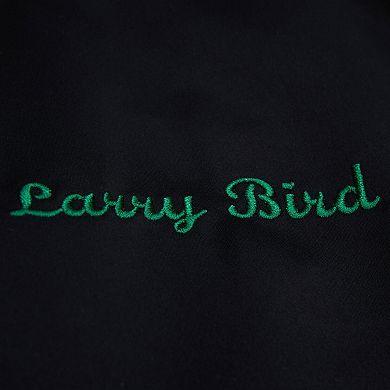 Men's Mitchell & Ness Larry Bird Black Boston Celtics NBA Legends Full-Snap Satin Jacket