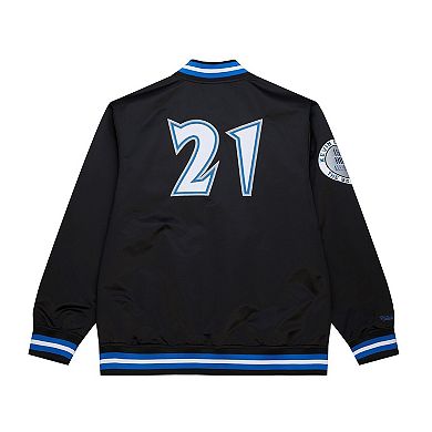 Men's Mitchell & Ness Kevin Garnett Black Minnesota Timberwolves NBA Legends Full-Snap Satin Jacket