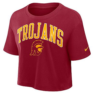 Women's Nike Cardinal USC Trojans Athletic Prep Arch Dri-FIT Cropped T-Shirt