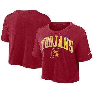 Women's Nike Cardinal USC Trojans Athletic Prep Arch Dri-FIT Cropped T-Shirt