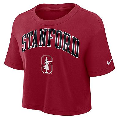 Women's Nike Cardinal Stanford Cardinal Athletic Prep Arch Dri-FIT Cropped T-Shirt