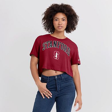 Women's Nike Cardinal Stanford Cardinal Athletic Prep Arch Dri-FIT Cropped T-Shirt