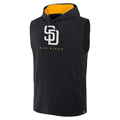 Men's Fanatics Black San Diego Padres Fire Speed Sleeveless Pullover Hoodie