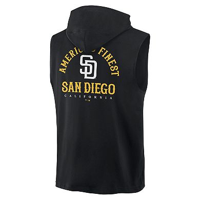 Men's Fanatics Black San Diego Padres Fire Speed Sleeveless Pullover Hoodie
