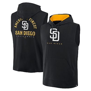 Men's Fanatics Black San Diego Padres Fire Speed Sleeveless Pullover Hoodie
