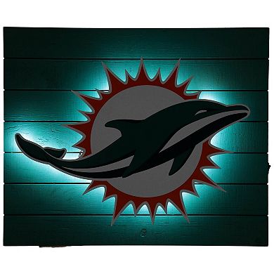 Miami Dolphins 15" x 18" Lit Wall Decor
