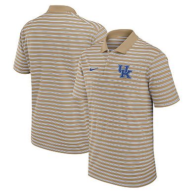 Men's Nike Tan Kentucky Wildcats Athletic Prep Striped Performance Polo