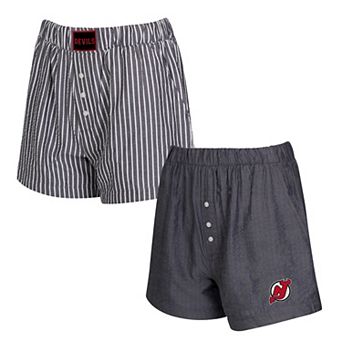 Women's Concepts Sport Charcoal New Jersey Devils Two-Pack Boxer Shorts Set