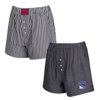 Women's Concepts Sport Charcoal New York Rangers Two-Pack Boxer Shorts Set