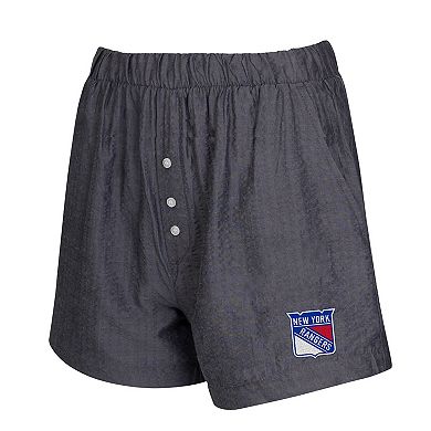 Women's Concepts Sport Charcoal New York Rangers Two-Pack Boxer Shorts Set