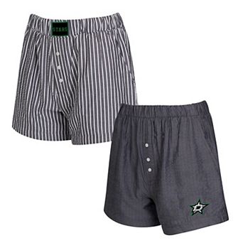 Women's Concepts Sport Charcoal Dallas Stars Two-Pack Boxer Shorts Set