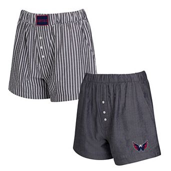 Women's Concepts Sport Charcoal Washington Capitals Two-Pack Boxer Shorts Set