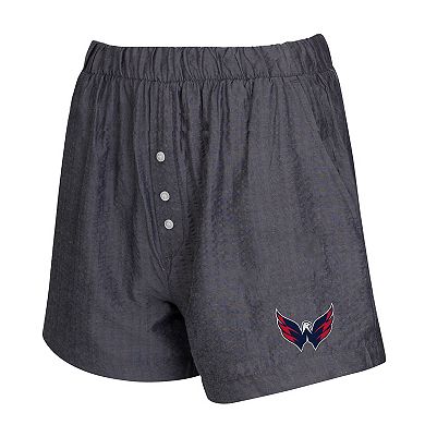 Women's Concepts Sport Charcoal Washington Capitals Two-Pack Boxer Shorts Set