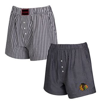 Women's Concepts Sport Charcoal Chicago Blackhawks Two-Pack Boxer Shorts Set