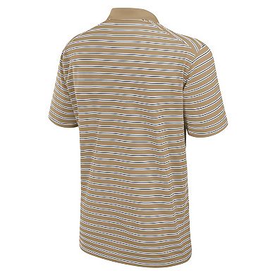 Men's Nike Tan West Virginia Mountaineers Athletic Prep Striped Dri-FIT Polo