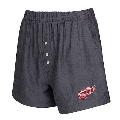 Women's Concepts Sport Charcoal Detroit Red Wings Two-Pack Boxer Shorts Set