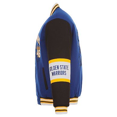Men's JH Design Royal Golden State Warriors Reversible Wool Full-Zip Jacket