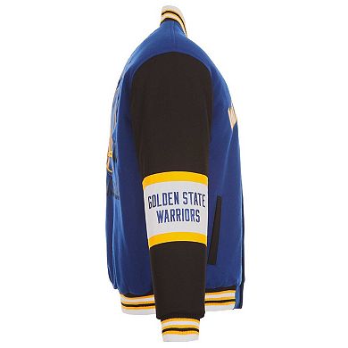 Men's JH Design Royal Golden State Warriors Reversible Wool Full-Zip Jacket