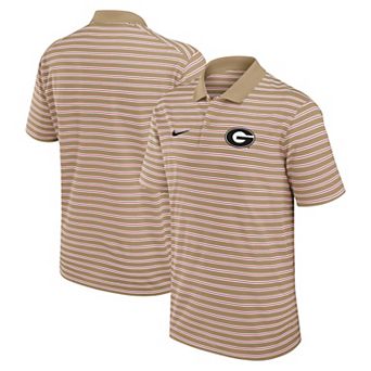 Men's Nike Tan Georgia Bulldogs Athletic Prep Striped Dri-FIT Polo