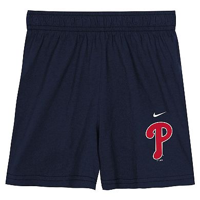 Toddler��Nike Red/Navy��Philadelphia Phillies Two-Piece Mesh T-Shirt & Shorts Set