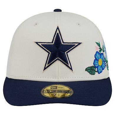 Men's New Era Cream/Navy Dallas Cowboys Tonal Florals 59FIFTY Fitted Hat