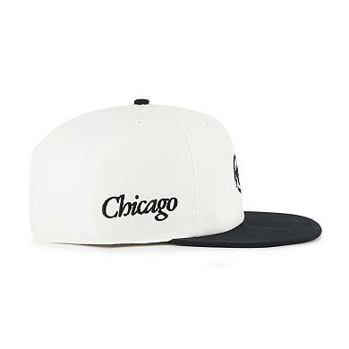 Men's '47 White/Black Chicago Cubs Foundation Captain Snapback Hat