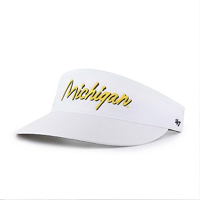 Men's '47 White Michigan Wolverines Melbourne brrr� Adjustable Visor