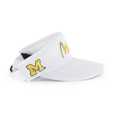 Men's '47 White Michigan Wolverines Melbourne brrr� Adjustable Visor