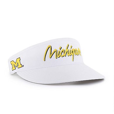 Men's '47 White Michigan Wolverines Melbourne brrr� Adjustable Visor