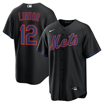Men's Nike Francisco Lindor Black New York Mets Alternate Replica Jersey
