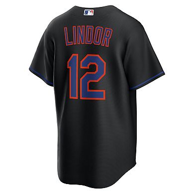 Men's Nike Francisco Lindor Black New York Mets Alternate Replica Jersey