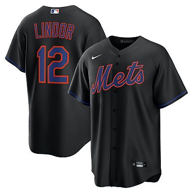 Men's Nike Francisco Lindor Black New York Mets Alternate Replica Jersey