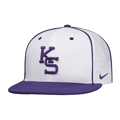 Men's Nike White Kansas State Wildcats 2025 On-Field True Performance Baseball Fitted Hat
